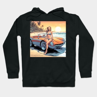 Girl with sports car Hoodie